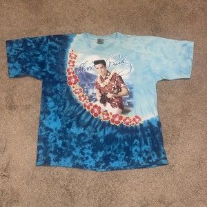 Vintages Elvis Presley T shirt Blue Hawaii all over Print Liquid Blue Size 2XL